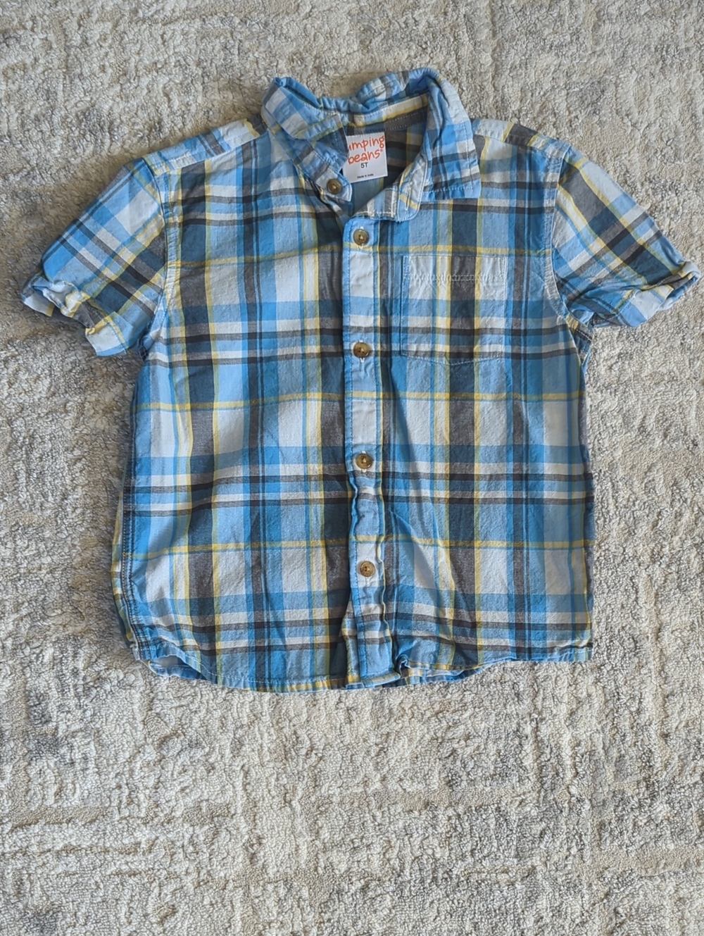 jumping beans Plaid Short-Sleeve Button-Down Shirt Size 5T